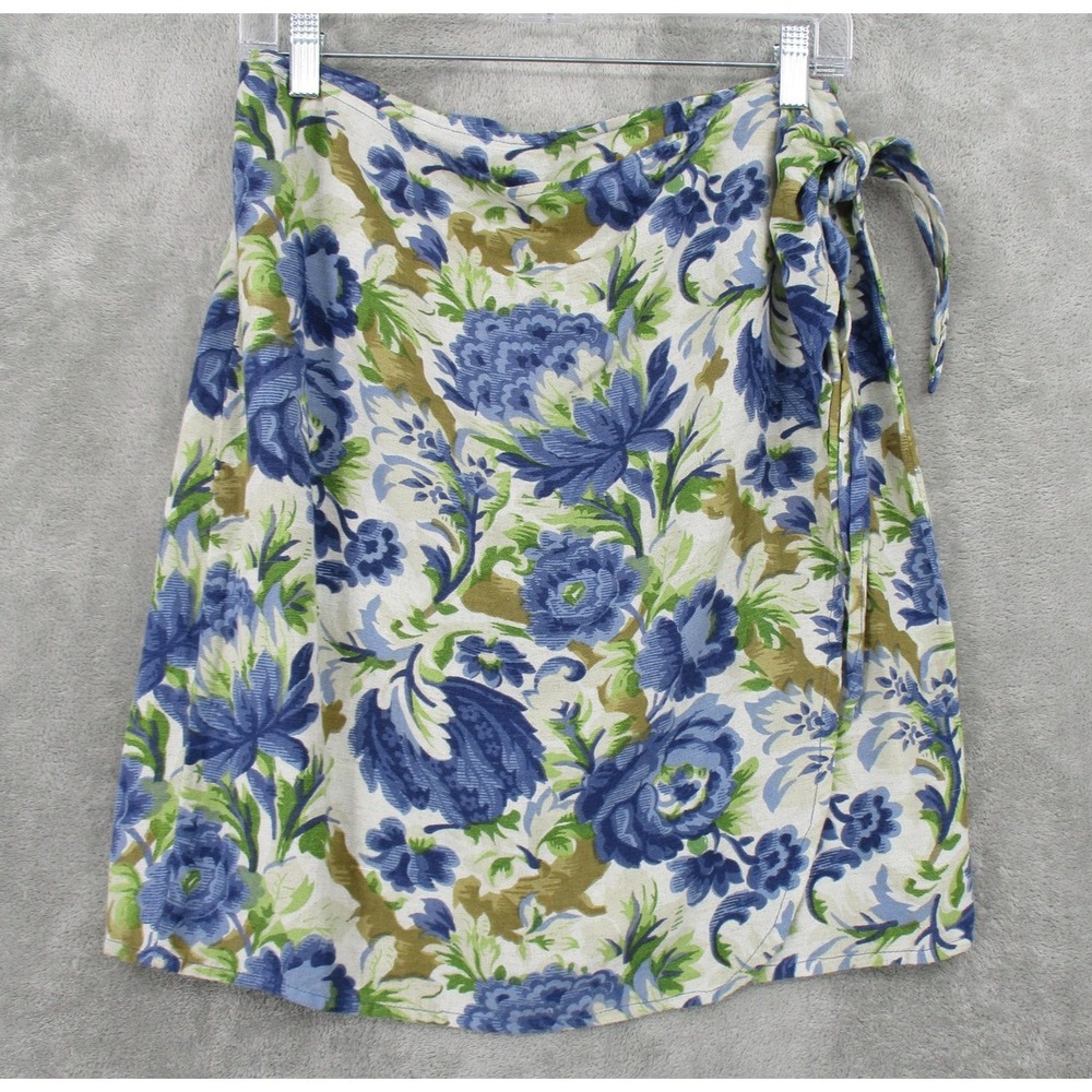 Vintage Abercrombie & Fitch Skirt Womens Medium‎ Flax Blend 90s Y2K Wrap Tie